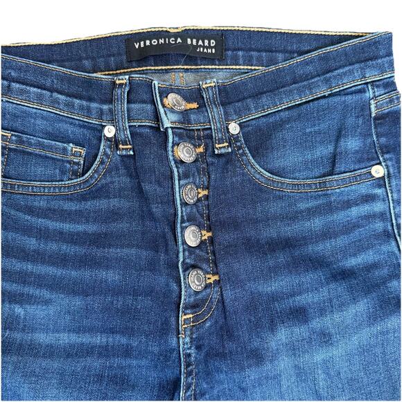 Veronica Beard Debbie High Rise Skinny Jeans Button Fly Dark Vintage Wash Sz 27 - Picture 5 of 10
